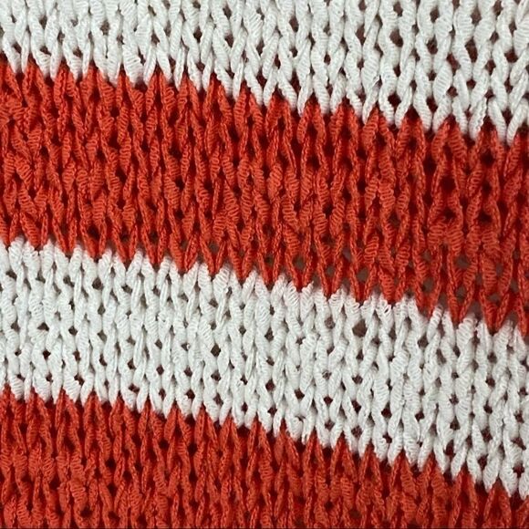 American Eagle Orange Striped Crew Neck Sweater - Picture 5 of 6